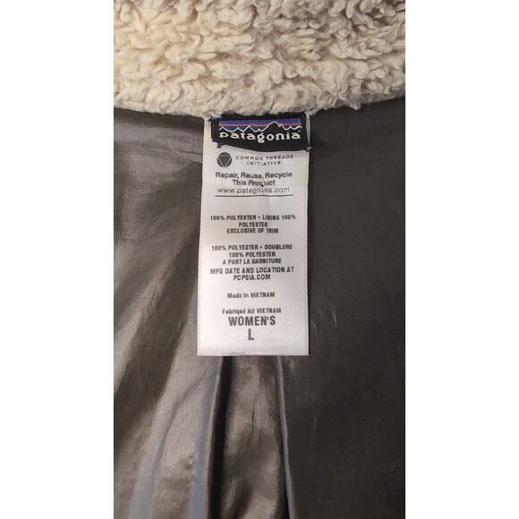 Patagonia Los Lobos teddy Sherpa fuzzy zip up lg - Picture 8 of 10